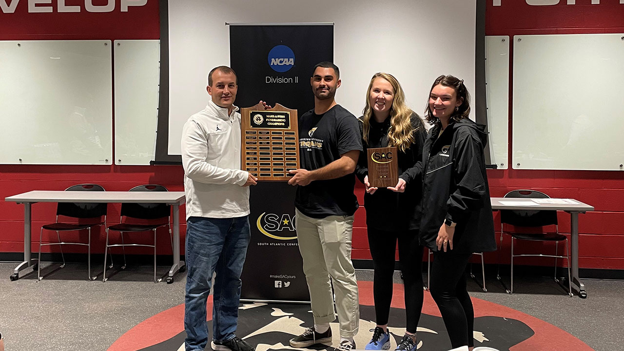The Anderson University Student-Athlete Advisory Committee (SAAC) was recently honored for raising $6,305 as part of its’ ongoing fundraising efforts to help raise money for this worthwhile cause – most of any school in the South Atlantic Conference