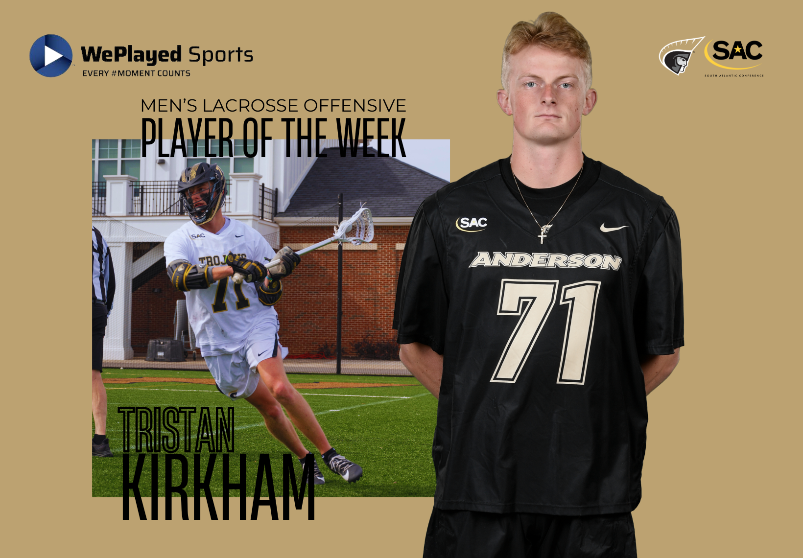 Kirkham Named WePlayed Sports Men's Lacrosse Offensive Player of the Week