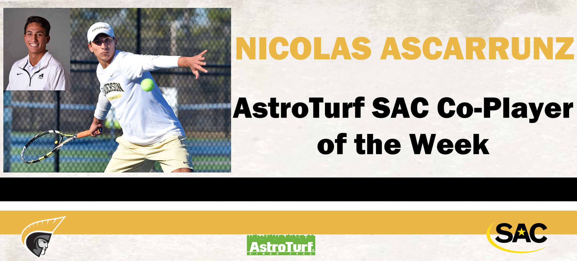 Ascarrunz Earns AstroTurf Men’s Tennis Co-Player of the Week Honors