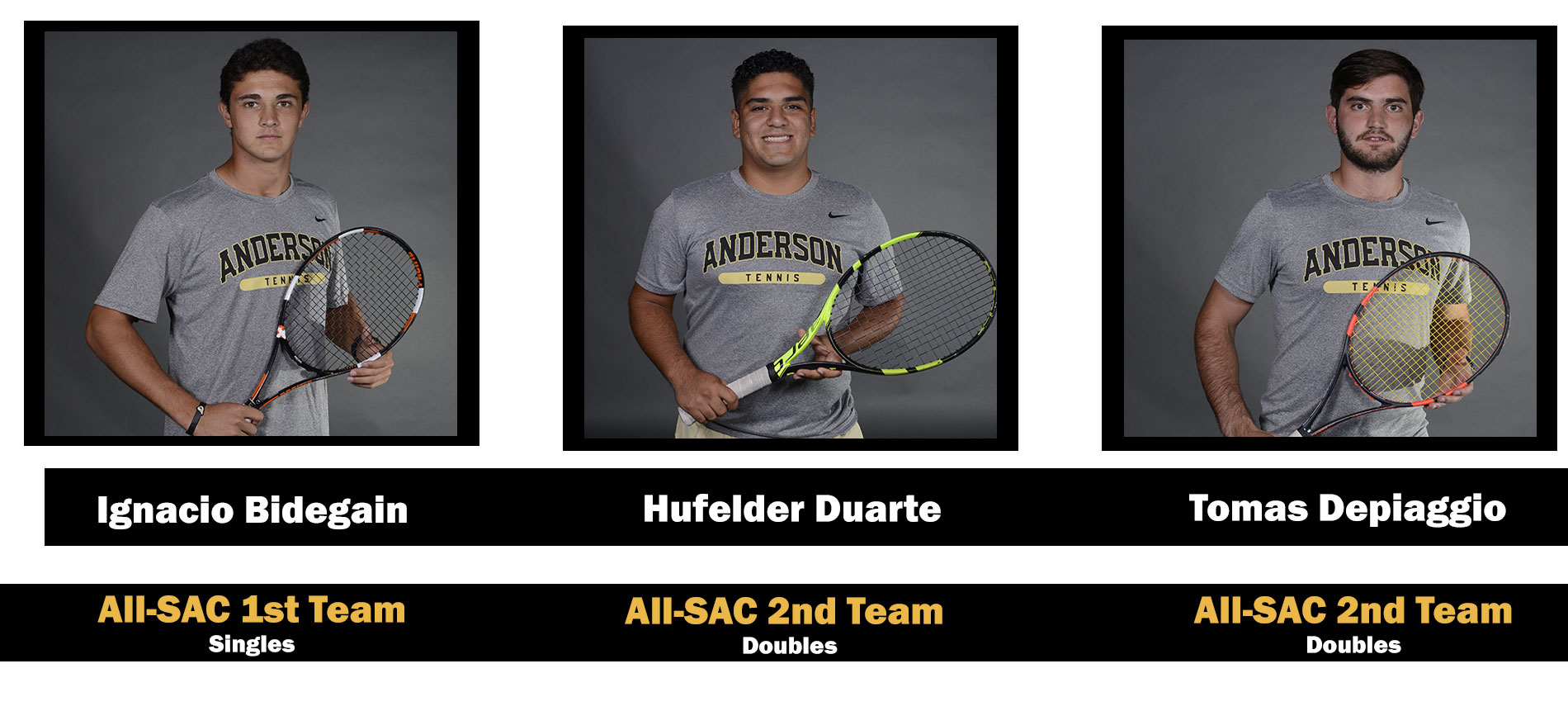 Men’s Tennis Trio Earns South Atlantic Conference Honors