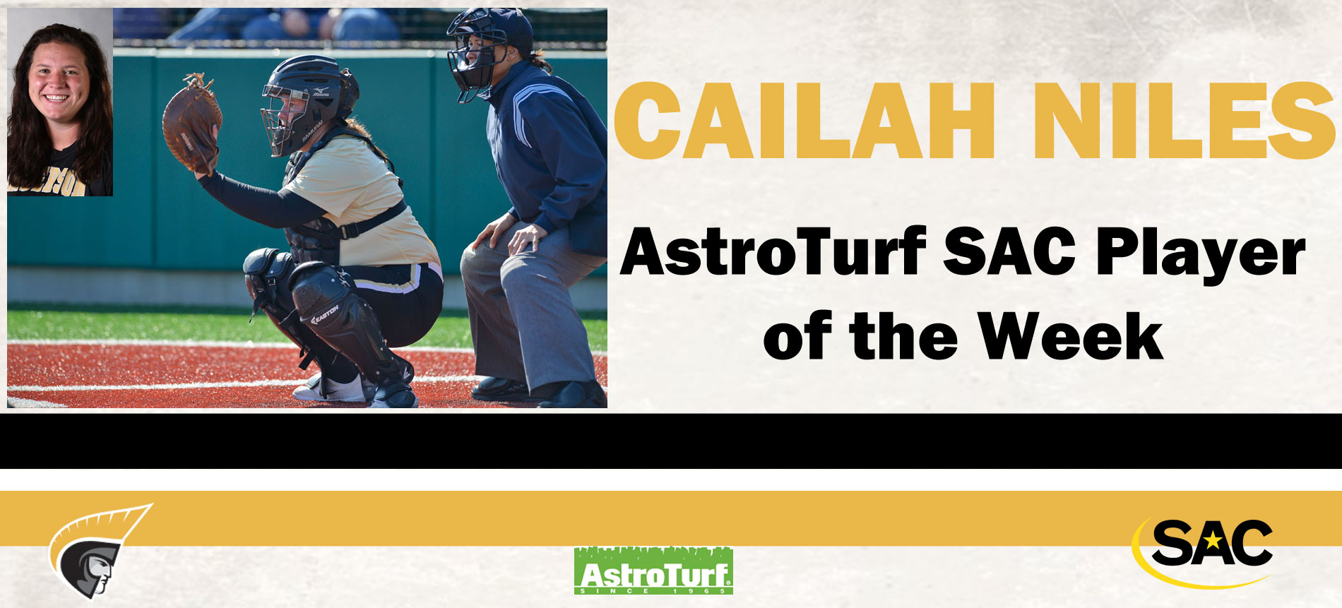 Niles Earns AstroTurf SAC Softball Player of the Week Honors