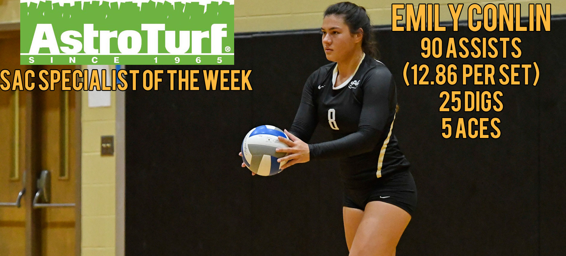Conlin Earns Second AstroTurf SAC Volleyball Specialist of the Week Honor