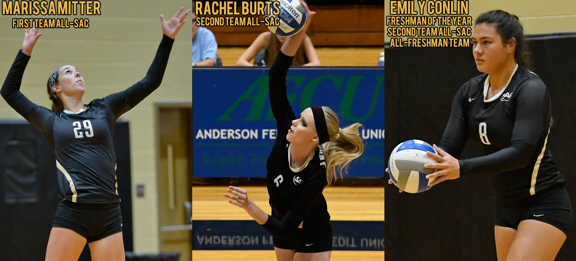 Mitter, Burts and Conlin Earn All-South Atlantic Conference Accolades