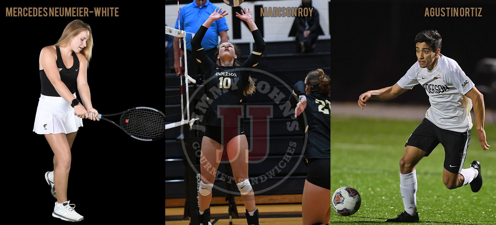 Ortiz, Roy and Neumeier-White Named Jimmy John’s Male and Female Athletes of the Week