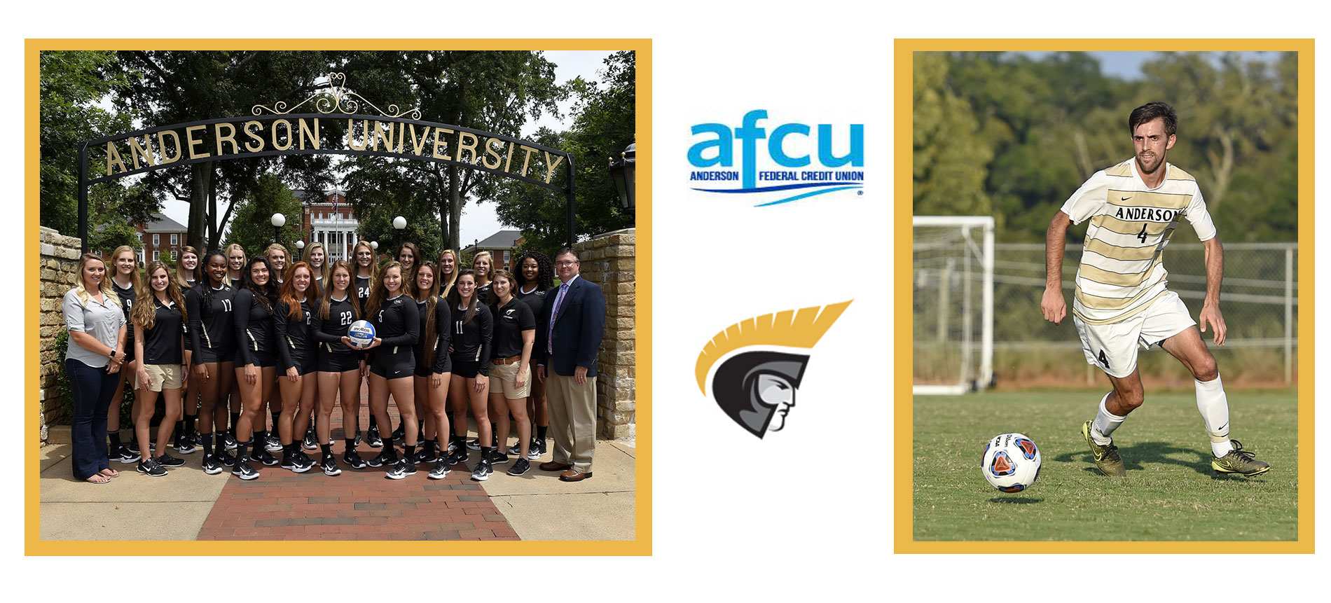Volleyball Team and Men’s Soccer’s Josh Calabria Named to the AFCU Gold Standard