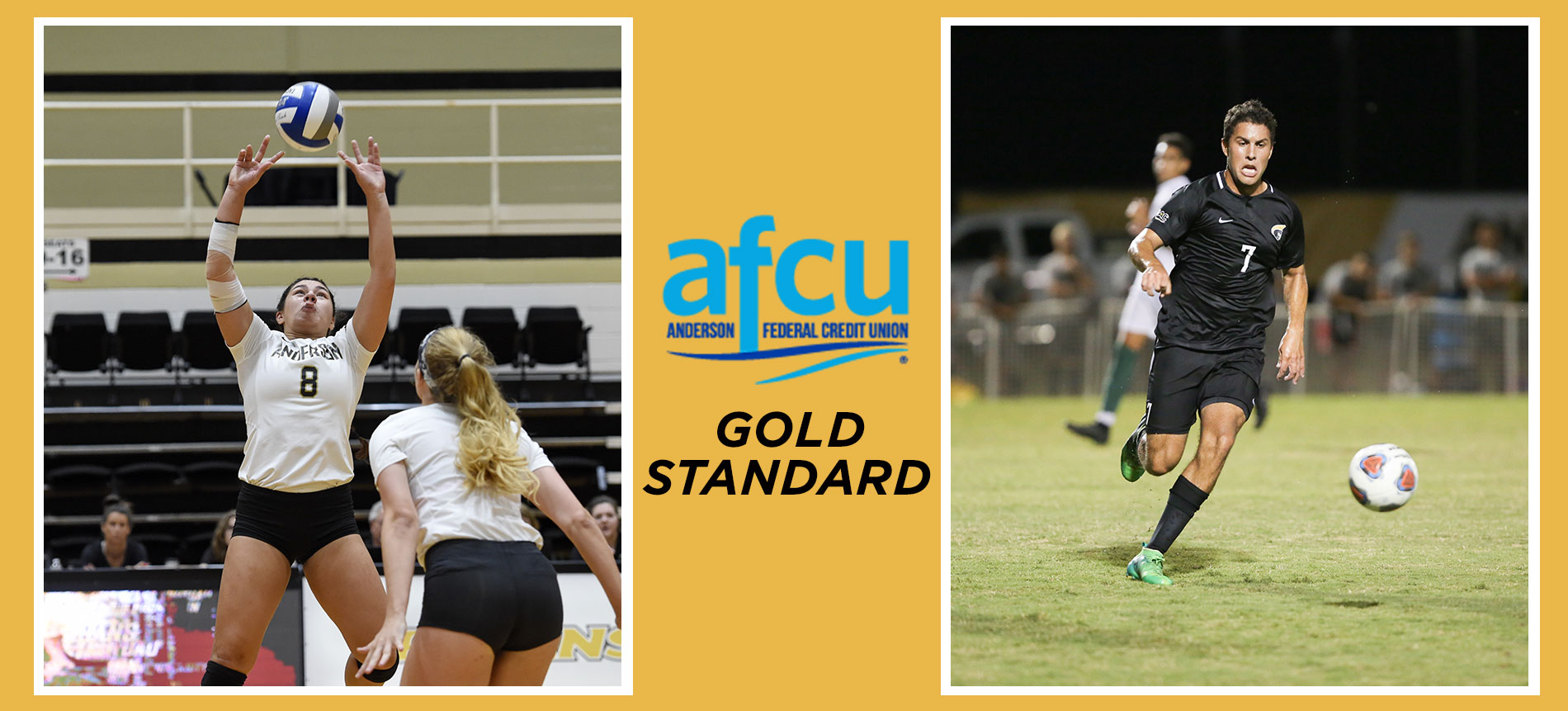Volleyball’s Emily Conlin and Men’s Soccer’s Gabriel Homem Named to the AFCU Gold Standard