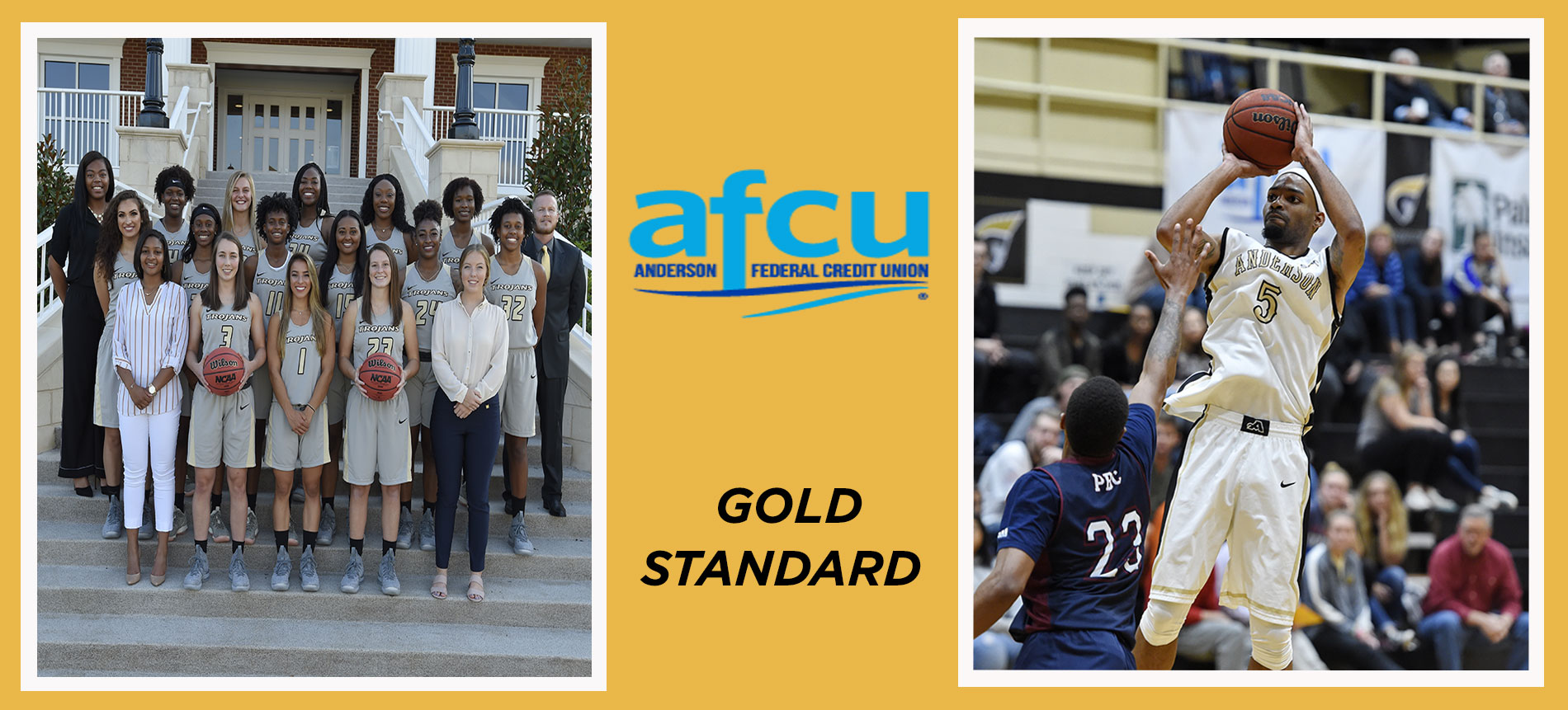 Men’s Basketball’s Gage Ellis and the Women’s Basketball Team Named to the AFCU Gold Standard