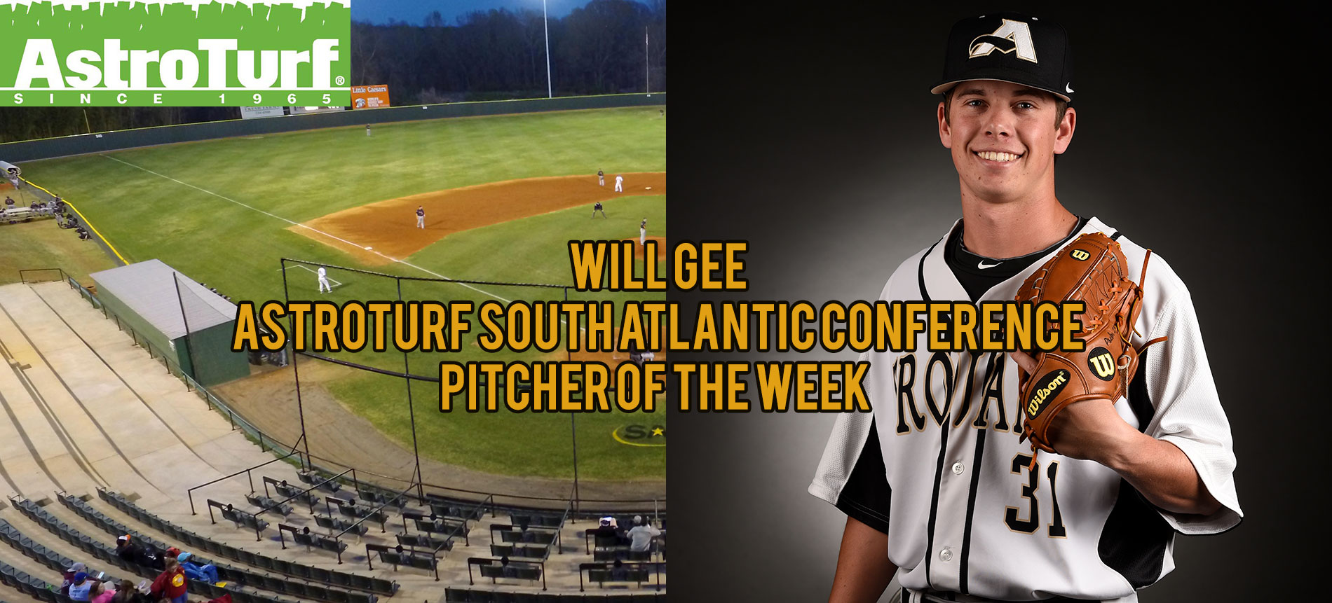 Gee Named AstroTurf South Atlantic Conference Baseball Pitcher of the Week