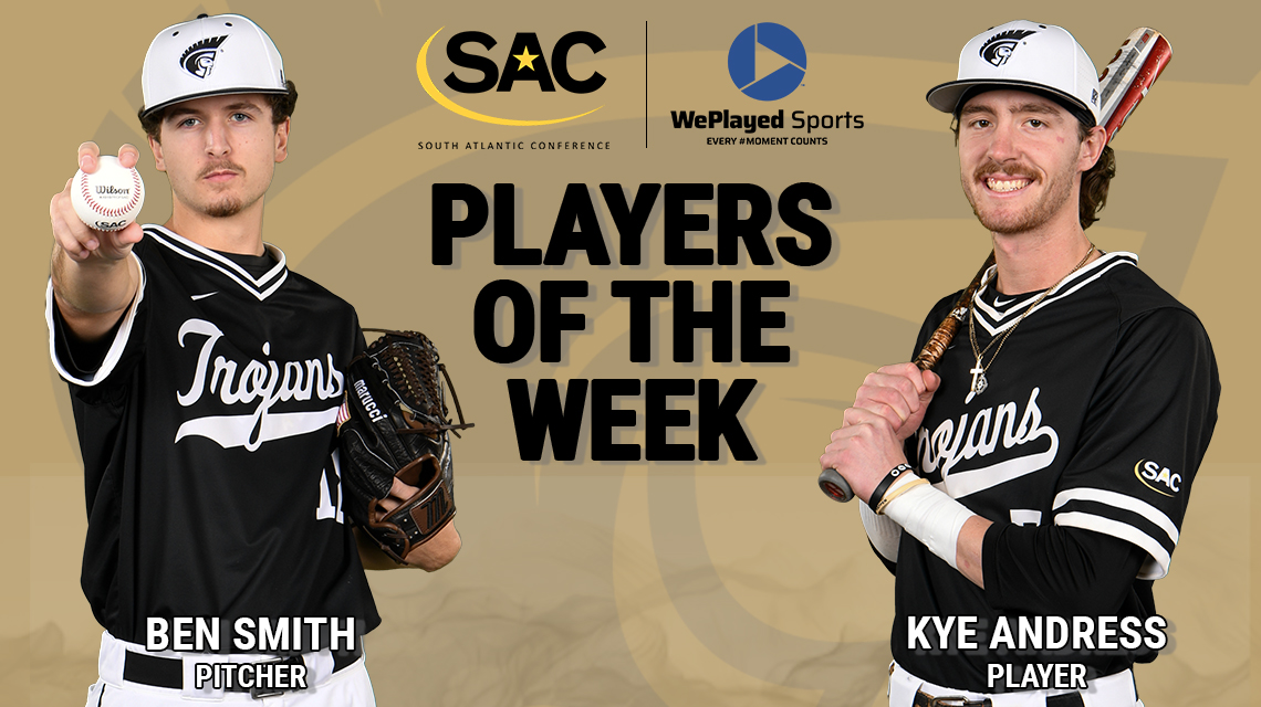 Andress and Smith Named South Atlantic Conference WePlayed Sports Players of the Week