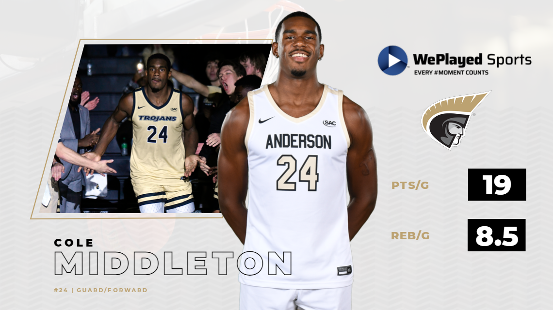 Middleton Named WePlayed Sports Men's Basketball Player of the Week