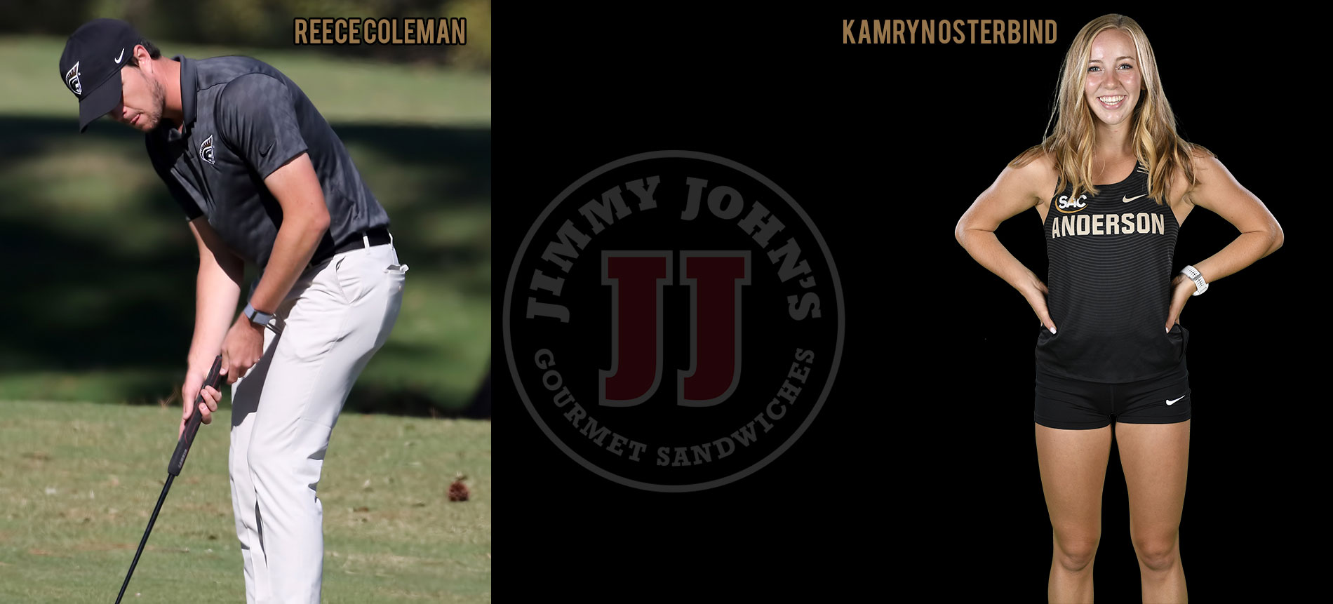 Reece Coleman and Kamryn Osterbind Named Jimmy John’s Male and Female Athletes of the Week