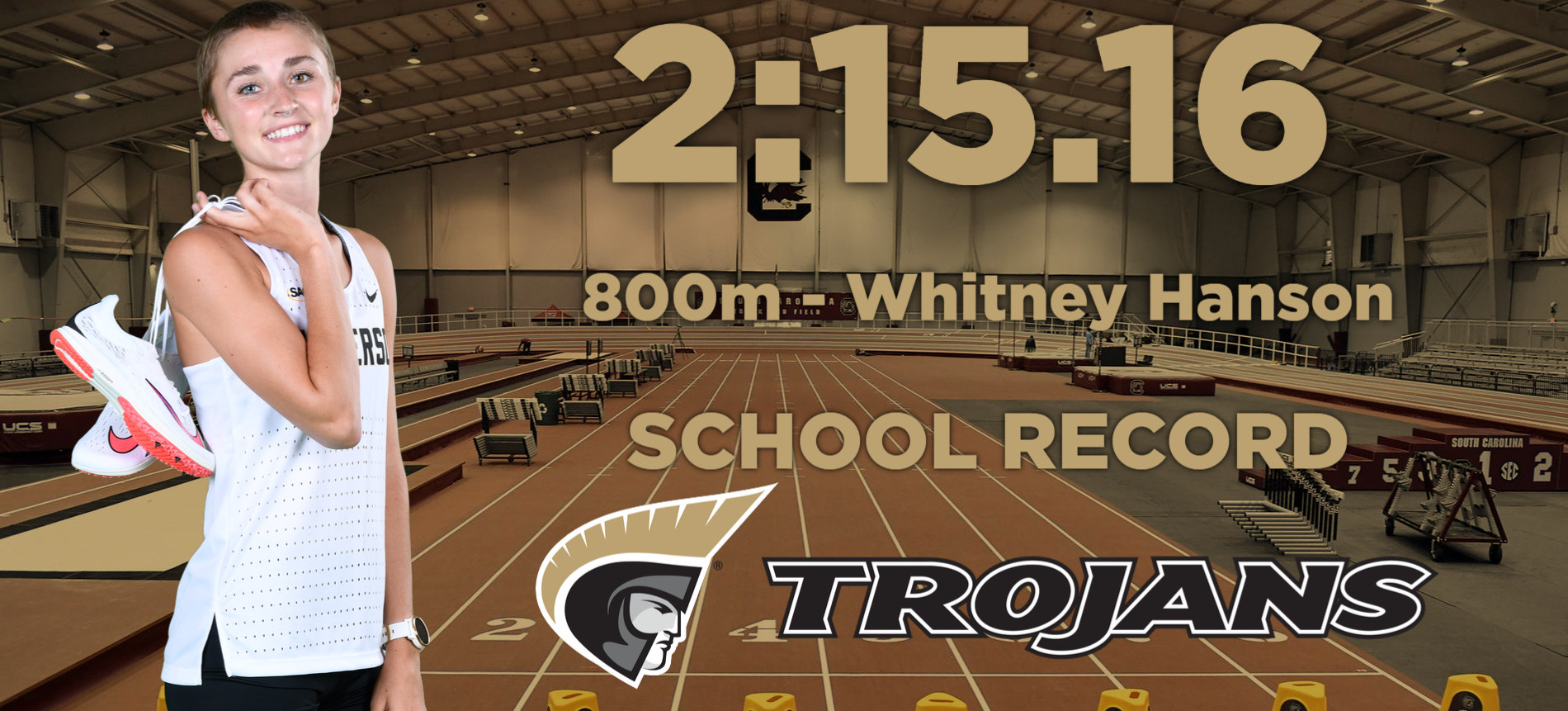 Whitney Hanson Sets 800m School Record at Gamecock Opener