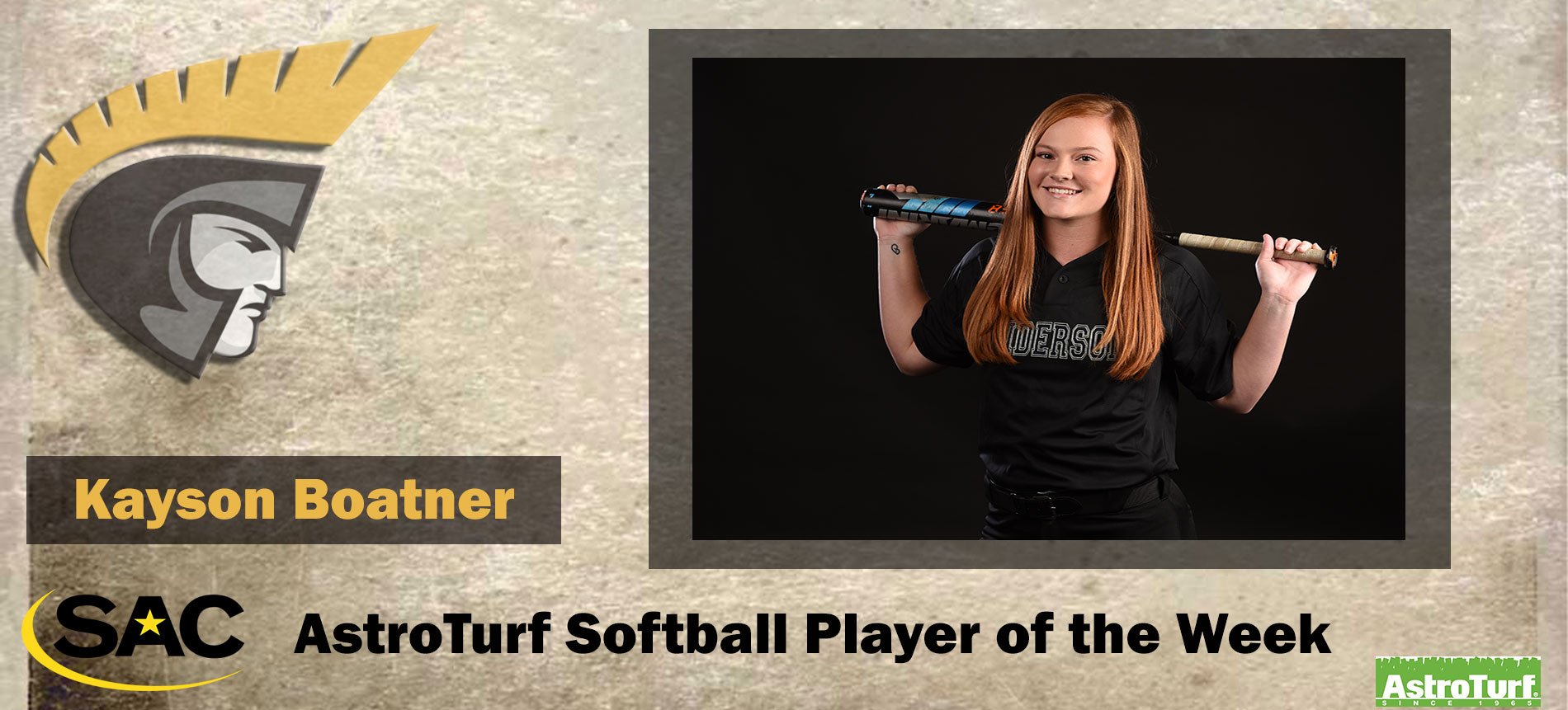 Boatner Earns South Atlantic Conference AstroTurf Softball Player of the Week